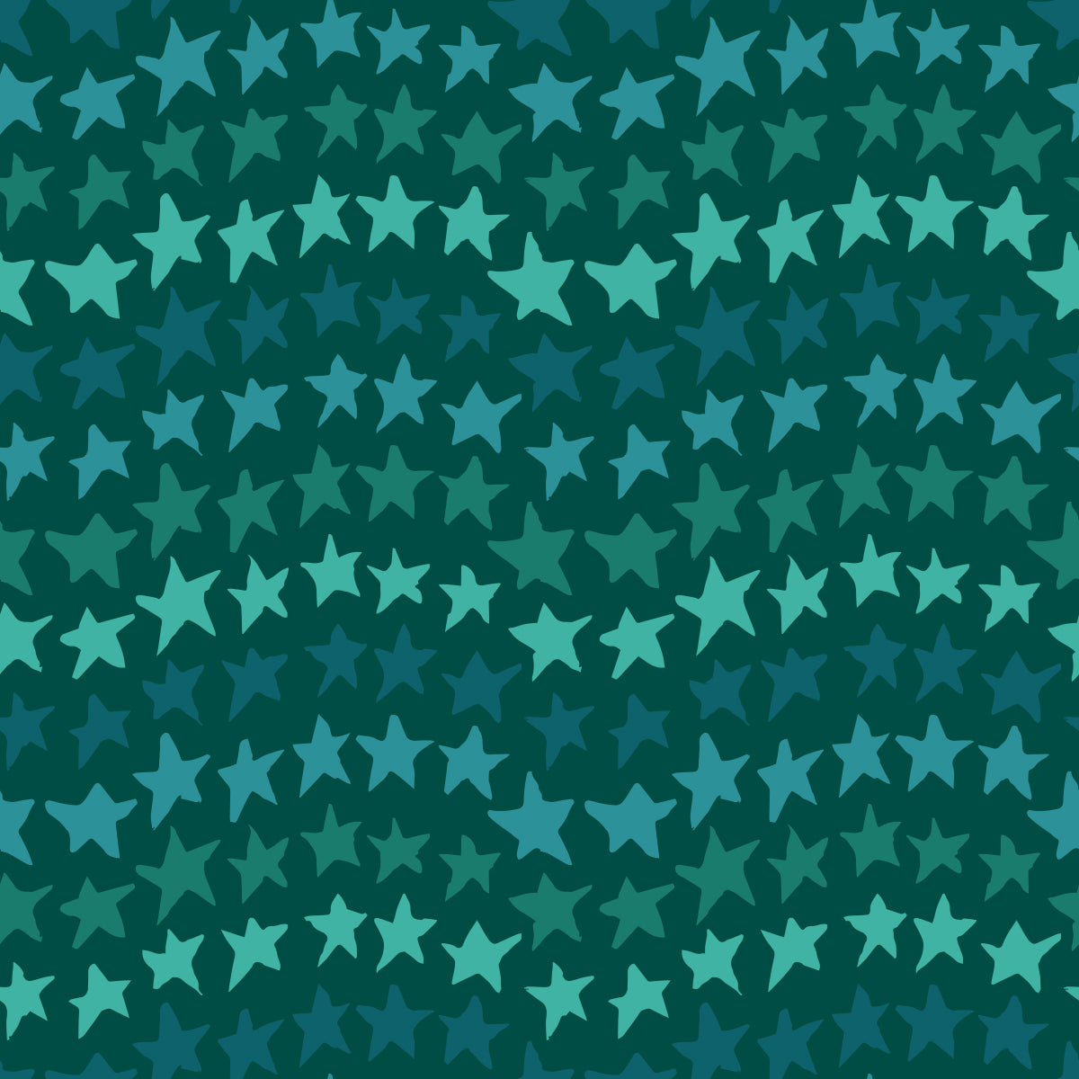 Rock on Stars Spruce features a repeating pattern in green colors of undulating rows of stars.